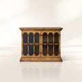 Merritt Distressed Dining Buffet Sideboard Cabinet Antiques Solid Pine Entrance Cabinet with Glass Doors
