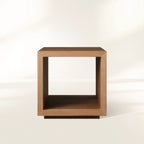 Mihaela Solid Wood Square End Table Handcrafted Romanian Artisan Accent Side Table