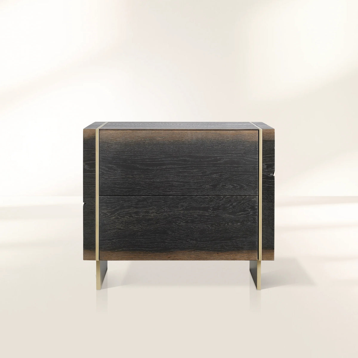 Mihaela Wood Closed Nightstand Retro Oak Nightside Table with One-Drawer Cabinet Barrel Inspired