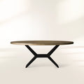 Table de salle à manger en métal recyclé avec piètement en fer Vertex et surface unique