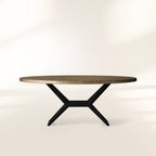 Table de salle à manger en métal recyclé avec piètement en fer Vertex et surface unique