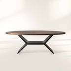 Table de salle à manger en métal recyclé avec piètement en fer Vertex et surface unique