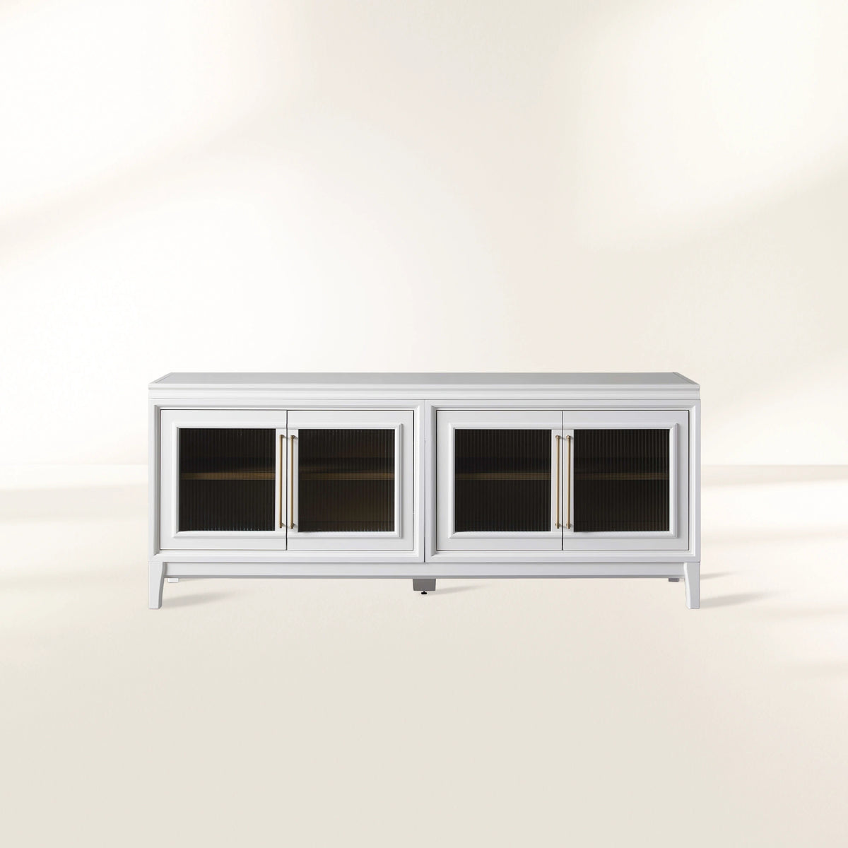 Meuble TV modulaire Rowan avec porte vitrée, buffet en acajou, meuble de rangement pour télévision en bois