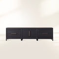 Meuble TV Rowan à 4 tiroirs en bois, buffet de rangement pour entrée, console multimédia