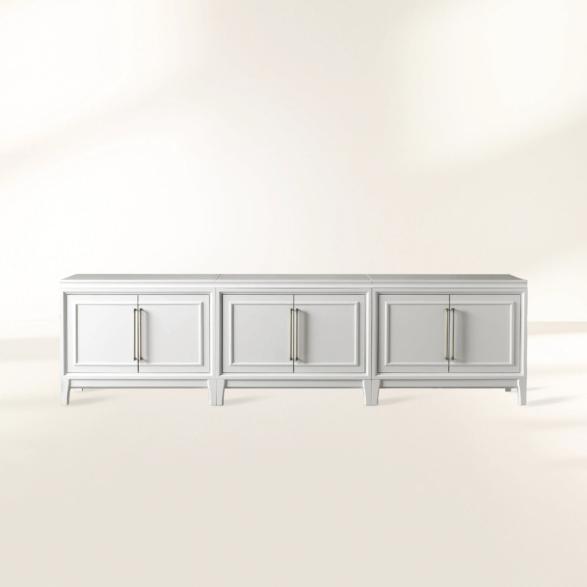 Rowan Modulares TV-Möbel aus Holz, modernes Sideboard mit TV-Aufbewahrung und Holztüren, Eingangsschrank