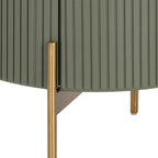 Table de chevet Panoso en bois avec base en acier doré, table de nuit de luxe