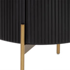 Table de chevet Panoso en bois avec base en acier doré, table de nuit de luxe