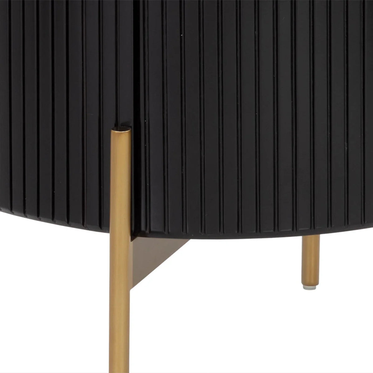 Table de chevet Panoso en bois avec base en acier doré, table de nuit de luxe