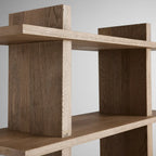Paleta Open Storage Bookcase Solid Oak Wood Display Tall Cabinet