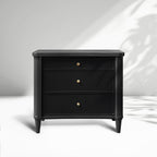 Table de chevet Henley avec tables de nuit en acajou massif, commode à 3 tiroirs et poignées en laiton