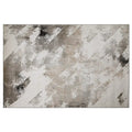 Tapis Puxina à motif de coups de pinceau abstraits, tons neutres, art décontracté et sensation de détente, style coup de pinceau moderne et délavé