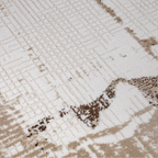 Tapis d'entrée abstrait superposé Puxina, tons neutres, style papier froissé Wabi-Sabi vintage