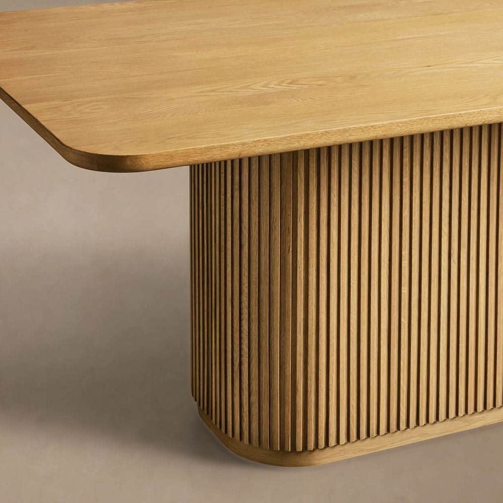 Hand-Fained Finnley Wood Rectangle Dining Table-HONEY 4