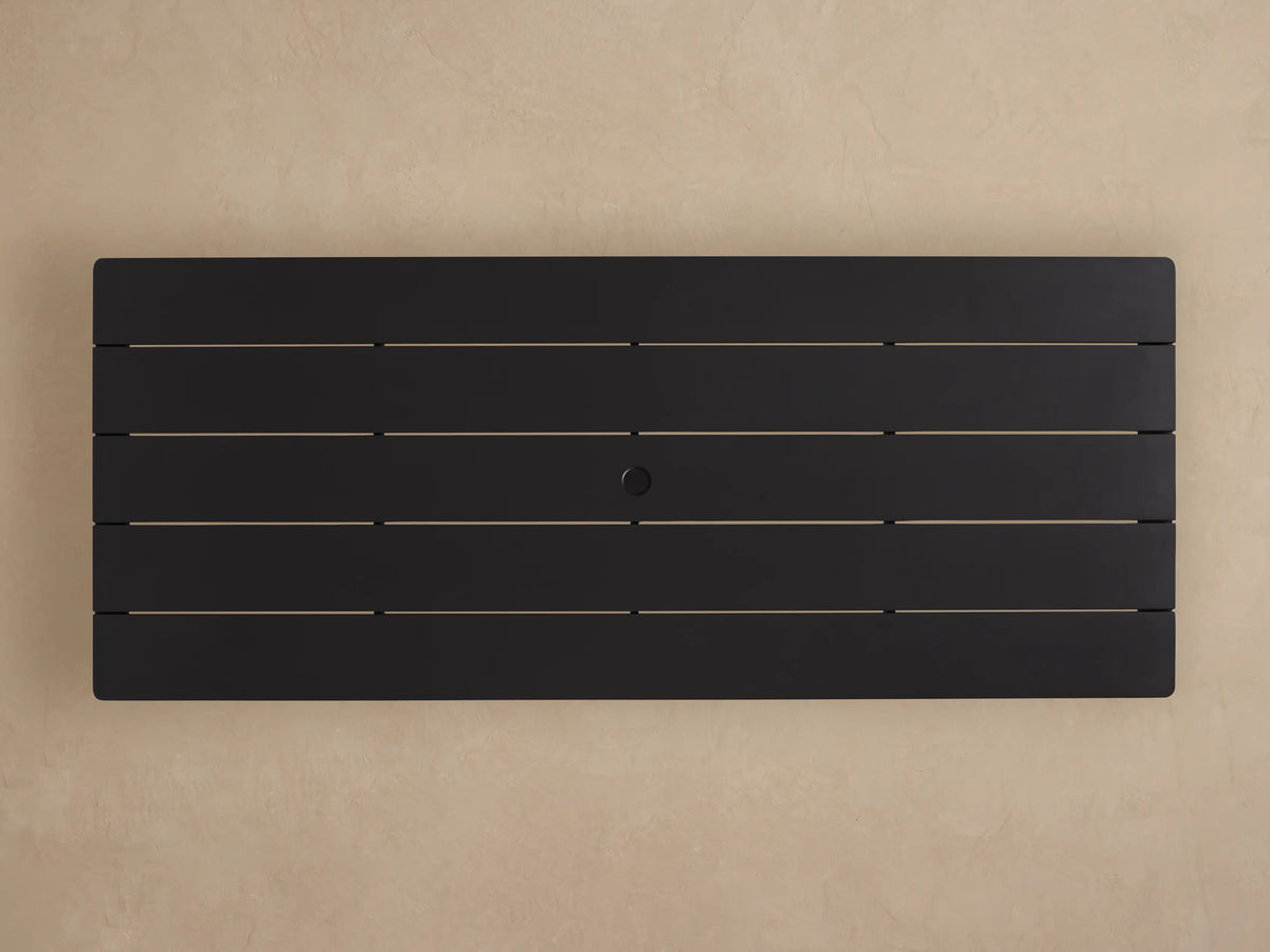 Surrey Modern Black Rectangular Outdoor Dining Table for Patio