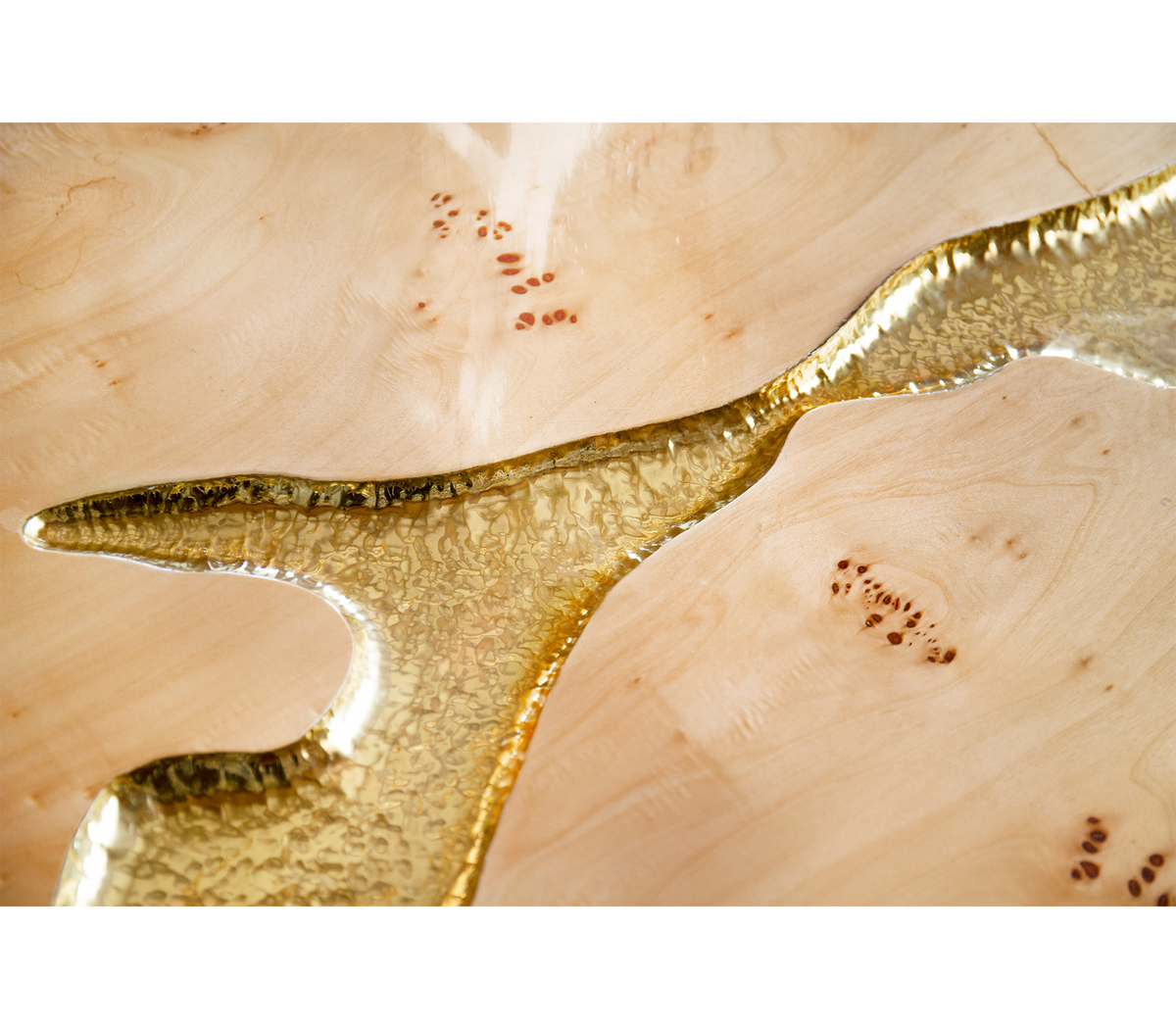 Luxury Gold Coffee Table with Round Glass Top & Sculptural Brass Base Center Tea Table