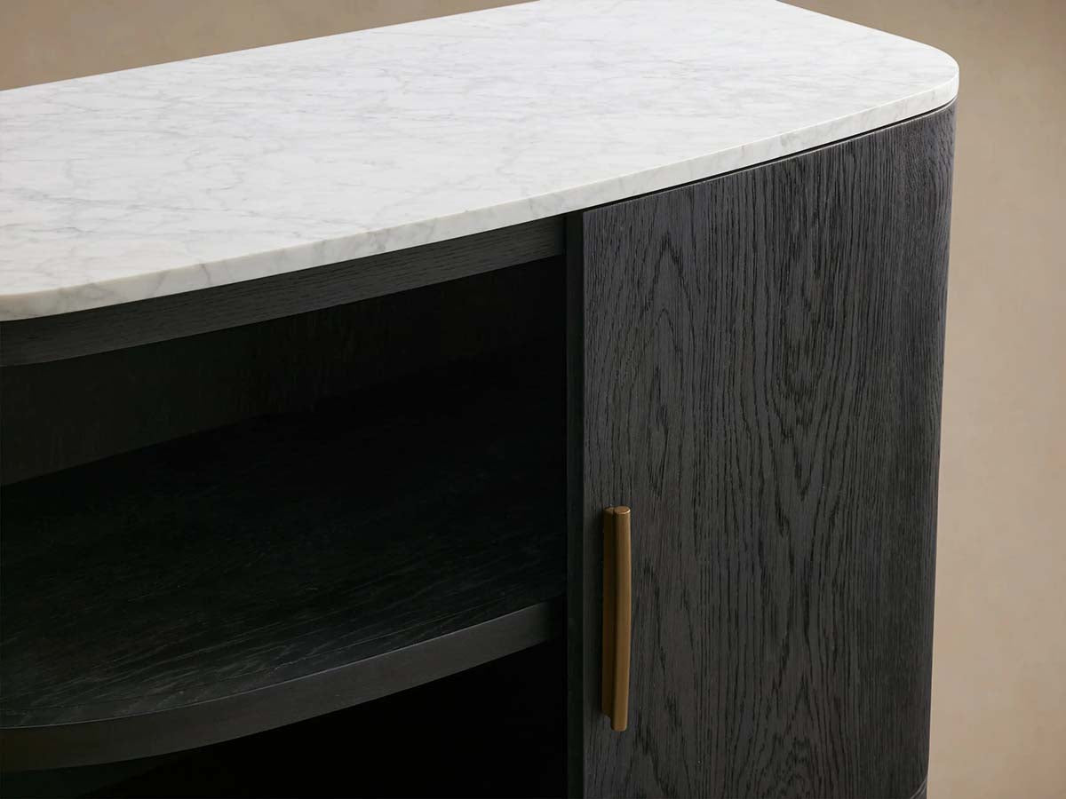Danny Marble Top Buffet Sideboards Oak Wood Entrance Cabinet