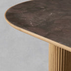 Astor Dining Table with Natural Marble Stone Top & Solid Oak Wood