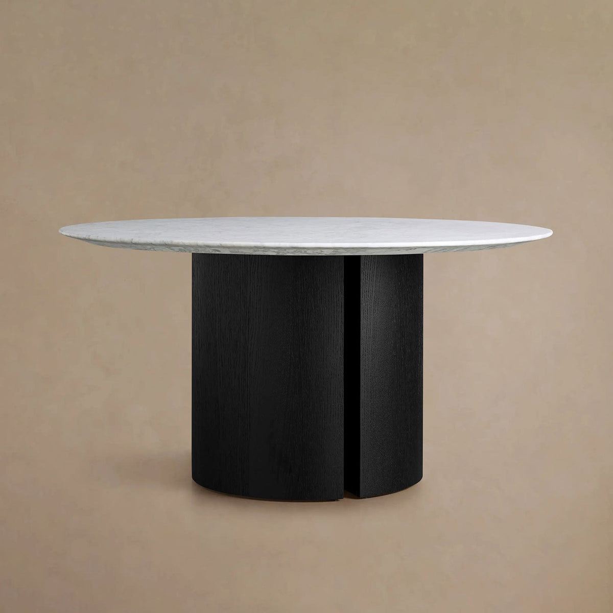 Saint Germain Round Dining Table with Marble Top Wood Dauphine Base