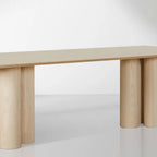 Table de salle à manger rectangulaire Rinde en bois de frêne avec pieds colonnaires