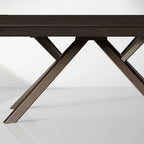 Powell Doppel-Ausziehtisch aus Holz mit Stahlgestell