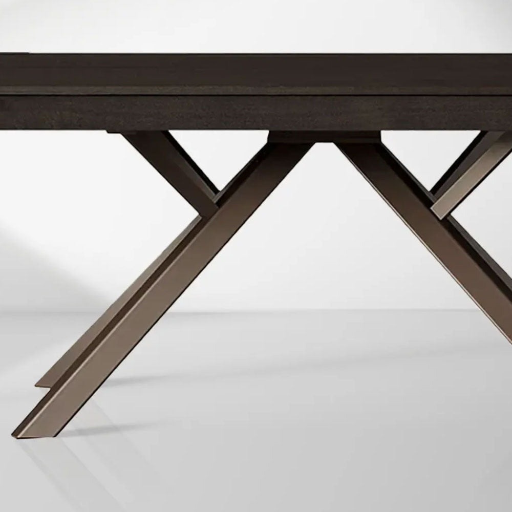 Powell Doppel-Ausziehtisch aus Holz mit Stahlgestell