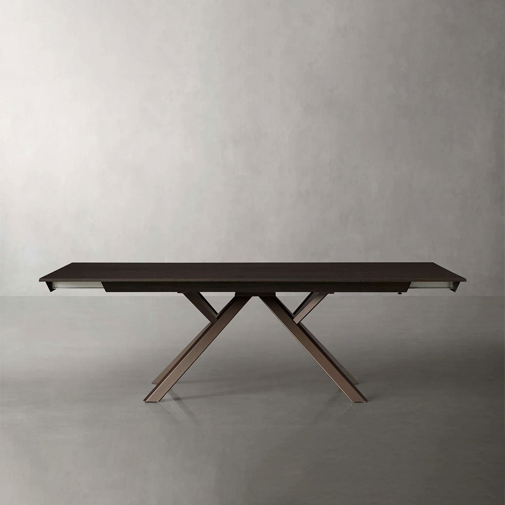 Powell Doppel-Ausziehtisch aus Holz mit Stahlgestell