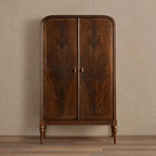 Armoire haute Frances en acajou, meuble de rangement vintage en bois