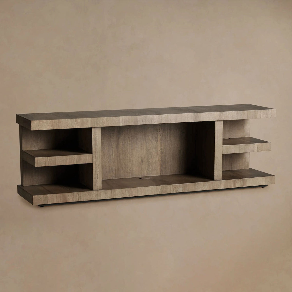 Leandro Oak Wood Media Console Entryways Table Wabi-Sabi Modern Minimalism Style Entrance Table