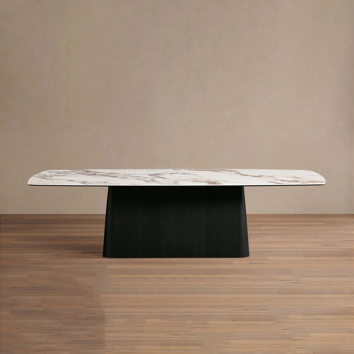 Vincenza Dining Table with Marble Top Solid Wood Toulouse Base