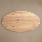 Jacob Oval White Oak Tabletop Dining Table with Vertex Iron Base