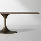 Table de salle à manger Aero avec plateau en marbre et piètement en acier Launette, table de salle à manger de luxe de style tulipe