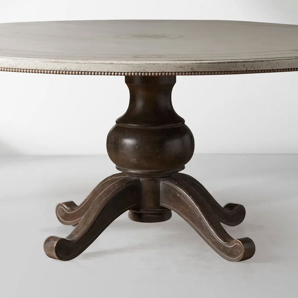 Girardi Margherita Bell'Arte Round Wood Dining Table Antique Vintage Distressed Furniture