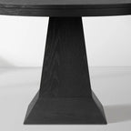 Leighton Modern Country Round Wood Dining Table with Timeless Pedestal Design