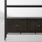 Brock Offenes Bücherregal, Mid-Century-Bücherregal aus Holz, Wohnzimmer-Ausstellungsregal mit Schublade