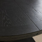 Leighton Extension Dining Table Wood Round Rural Dining Table with Leaves