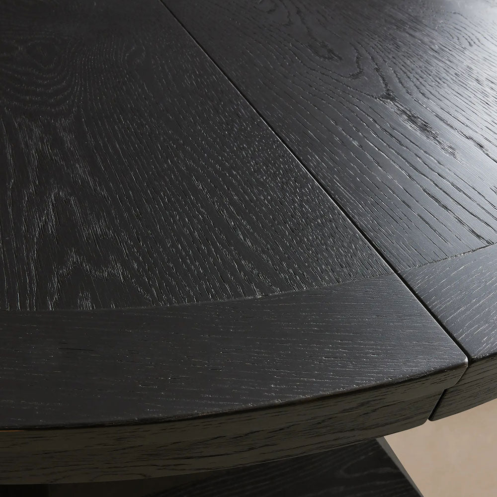 Leighton Extension Dining Table Wood Round Rural Dining Table with Leaves