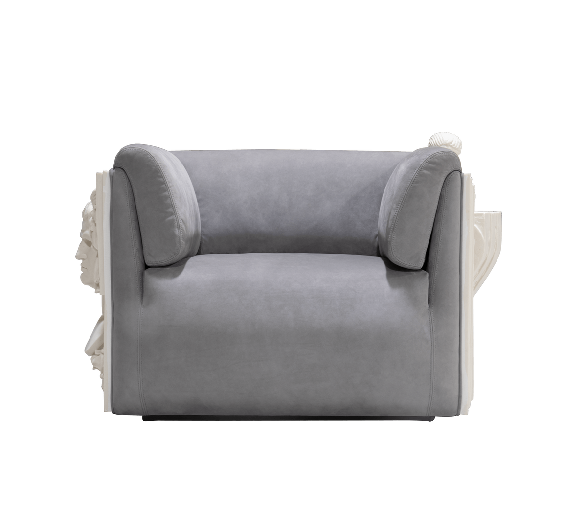 Luxury Versailles Style Armchair with Carved Wooden Frame & Upholstered Design