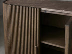 Buffet avec plateau en marbre Astor, commode de couloir en bois de chêne, meuble de rangement pour entrée