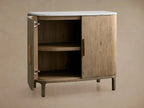 Danny Marble Top Buffet Sideboards Oak Wood Entrance Cabinet