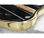 Luxury Sculptural Coffee Table Black & White High-Gloss Marble Finish