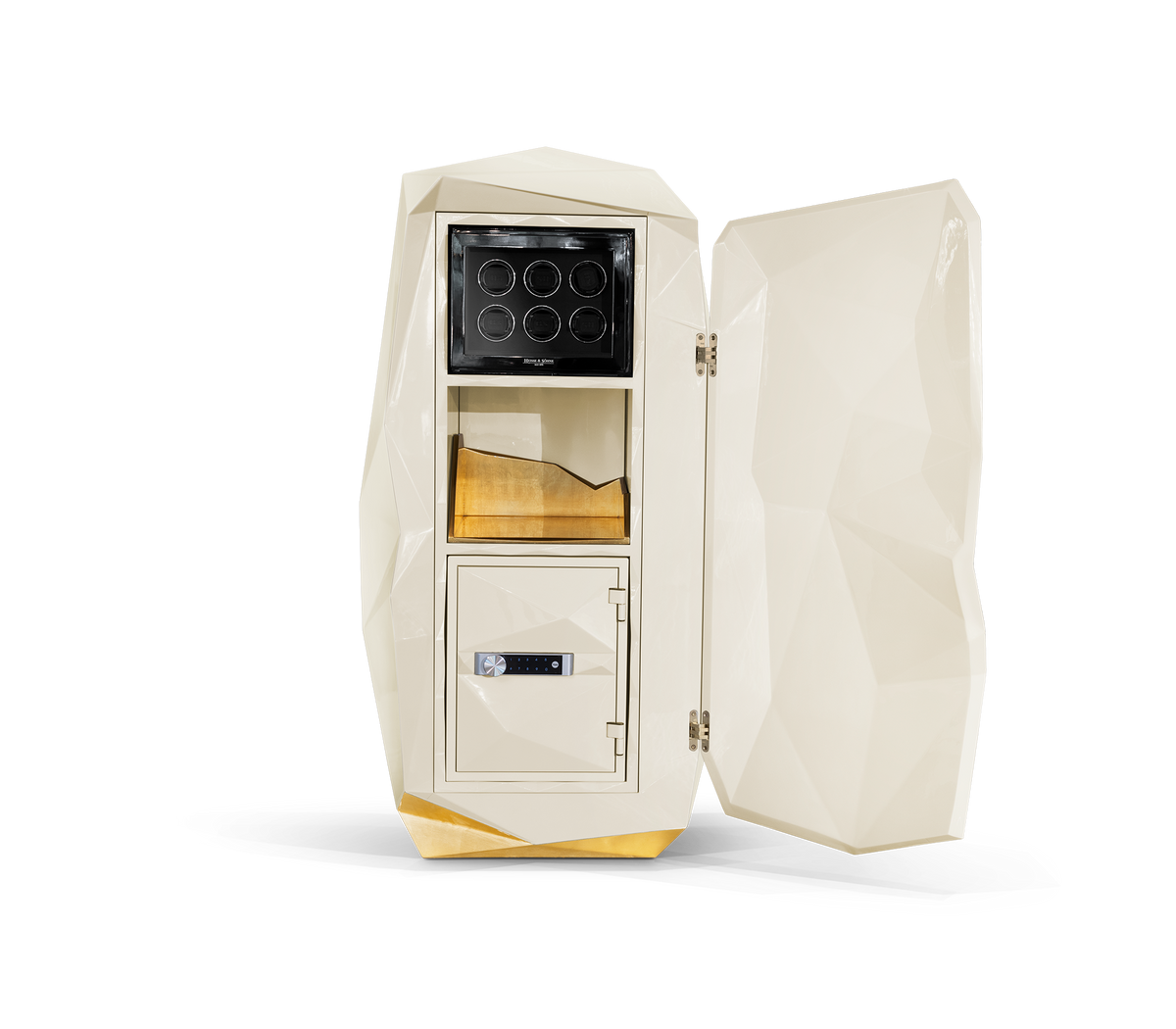 Luxury Diamond Floor Safe with Hidden Watch Winder & Certified High-Security Storage System