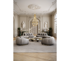 Luxury Calacatta Marble Coffee Table with Black Sculptural Base & Modern Design Center Tea Table