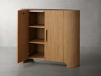 Buffet avec plateau en marbre Astor, commode de couloir en bois de chêne, meuble de rangement pour entrée