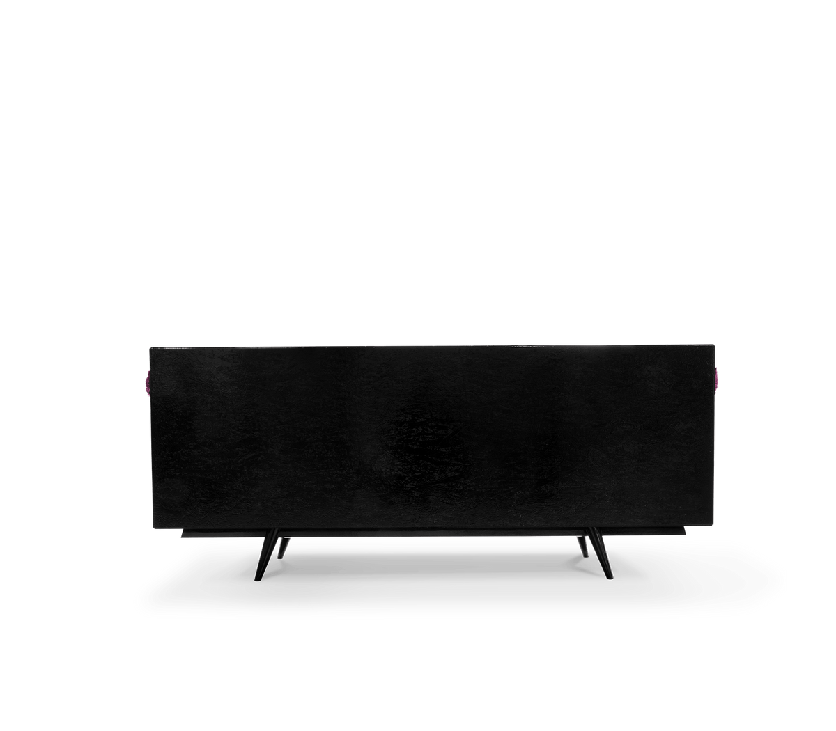 Luxury Black Sideboard Buffet Cabinet with Floral Carved Details & Storage