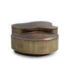 Luxury Hammered Brass Coffee Table with Wave Sculptural Design & Artisan Craftsmanship Center Tea Table