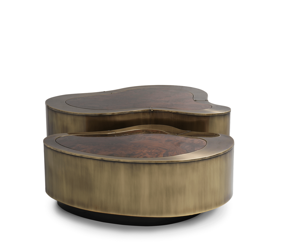 Luxury Hammered Brass Coffee Table with Wave Sculptural Design & Artisan Craftsmanship Center Tea Table