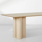 Table de salle à manger rectangulaire Rinde en bois de frêne avec pieds colonnaires