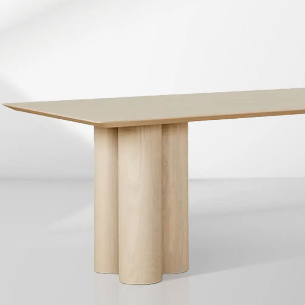 Table de salle à manger rectangulaire Rinde en bois de frêne avec pieds colonnaires