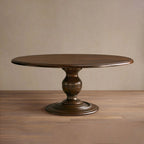 Asolo Round Tulipwood Dining Table Hand-Carved Base