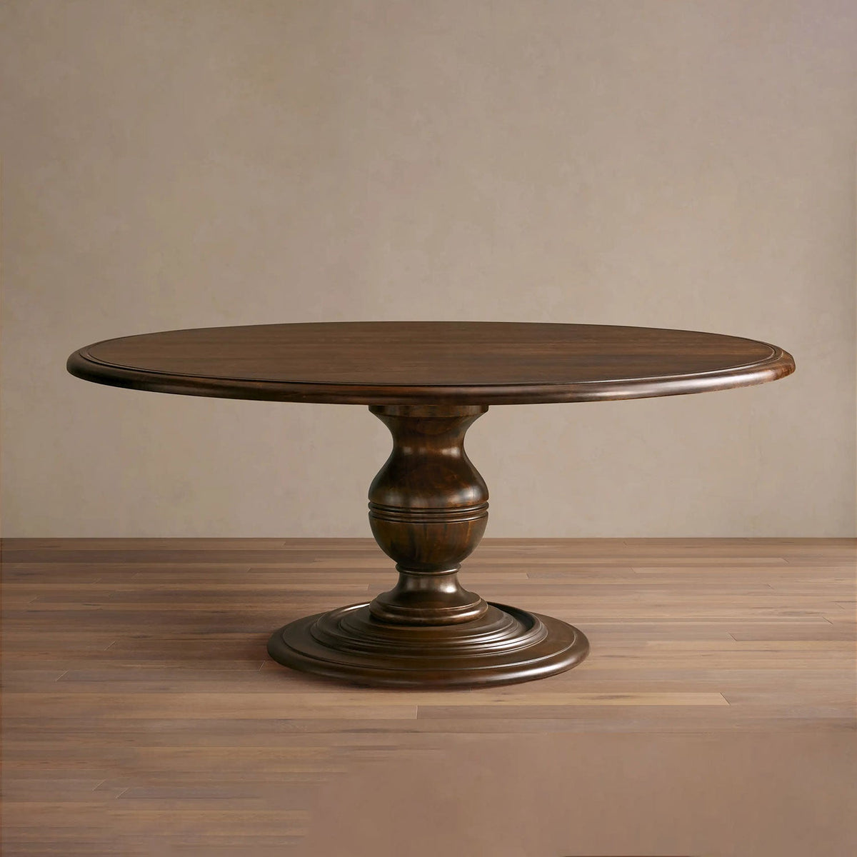 Asolo Round Tulipwood Dining Table Hand-Carved Base